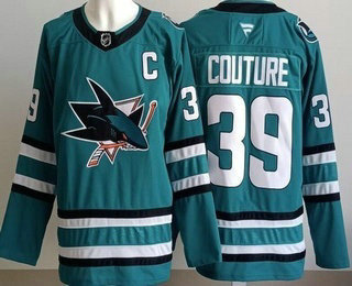 Men's San Jose Sharks #39 Logan Couture Teal Authentic Jersey