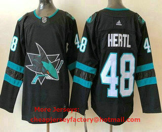 Men's San Jose Sharks #48 Tomas Hertl Black Stitched NHL Jersey
