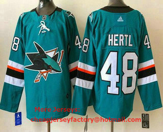 Men's San Jose Sharks #48 Tomas Hertl Green Stitched NHL Jersey