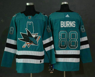 Men's San Jose Sharks #88 Brent Burns Teal Green Drift Fashion Adidas Stitched NHL Jersey