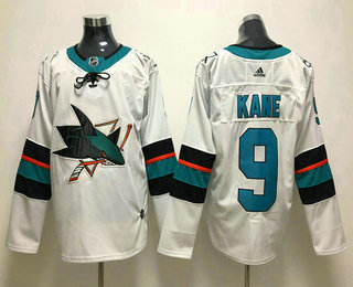 Men's San Jose Sharks #9 Evander Kane White 2017-2018 Hockey Stitched NHL Jersey