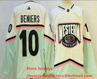 Men's Seattle Kraken #10 Matty Beniers 2023 White All Star Game Stitched Jersey