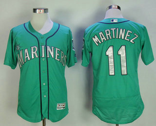 Men's Seattle Mariners #11 Edgar Martinez Retired Teal Green Stitched MLB Flex Base Jersey