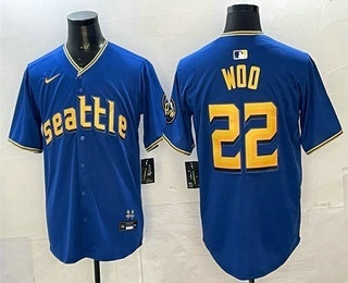 Men's Seattle Mariners #22 Bryan Woo Blue City Limited Jersey