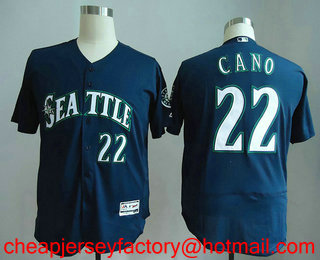 Men's Seattle Mariners #22 Robinson Cano Navy Blue Stitched MLB Flex Base Jersey