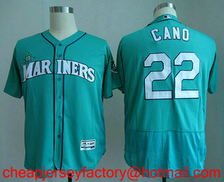Men's Seattle Mariners #22 Robinson Cano Teal Green Stitched MLB Flex Base Jersey