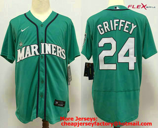 Men's Seattle Mariners #24 Ken Griffey Jr. Teal Green Stitched MLB Flex Base Nike Jersey