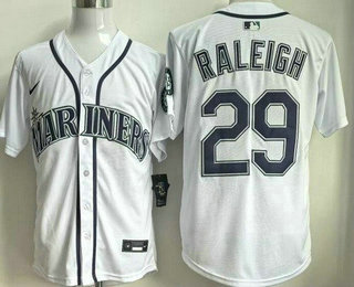 Men's Seattle Mariners #29 Cal Raleigh White Limited Jersey