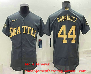 Men's Seattle Mariners #44 Julio Rodriguez Grey 2022 All Star Stitched Flex Base Nike Jersey