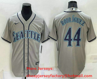 Men's Seattle Mariners #44 Julio Rodriguez Grey Stitched MLB Cool Base Nike Jersey