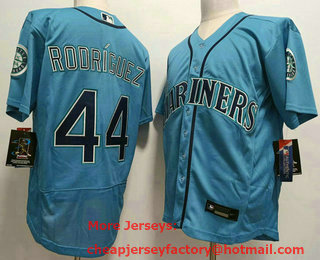 Men's Seattle Mariners #44 Julio Rodriguez Ligth Blue Stitched MLB Flex Base Nike Jersey