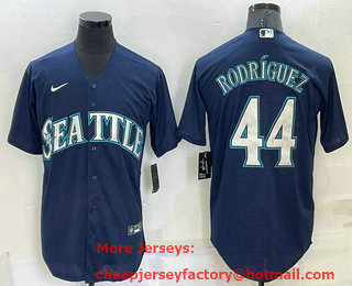 Men's Seattle Mariners #44 Julio Rodriguez Navy Blue Stitched MLB Cool Base Nike Jersey
