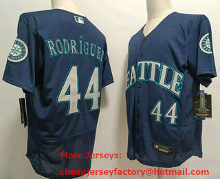 Men's Seattle Mariners #44 Julio Rodriguez Navy Blue Stitched MLB Flex Base Nike Jersey