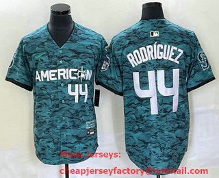Men's Seattle Mariners #44 Julio Rodriguez Teal 2023 All Star Cool Base With Patch Stitched Baseball Jersey