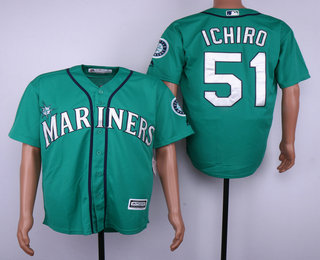 Men's Seattle Mariners #51 Ichiro Suzuki Teal Green Stitched MLB Cool Base Jersey