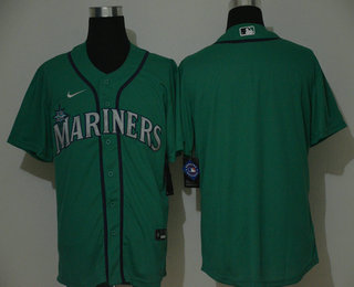 Men's Seattle Mariners Blank Green Stitched MLB Cool Base Nike Jersey