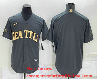 Men's Seattle Mariners Blank Grey 2022 All Star Stitched Cool Base Nike Jersey