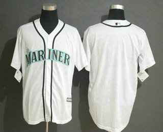 Men's Seattle Mariners Blank White Stitched MLB Cool Base Jersey
