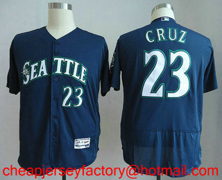 Men's Seattle Mariners #23 Nelson Cruz Navy Blue Stitched MLB Flex Base Jersey