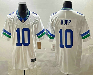 Men's Seattle Seahawks #10 Cooper Kupp Limited White Throwback FUSE Vapor Jersey