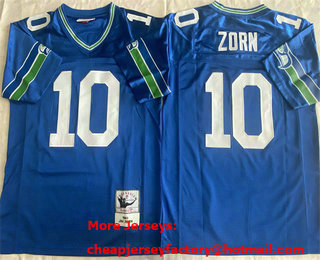 Men's Seattle Seahawks #10 Jim Zorn Royal Blue 1983 Throwback Jersey