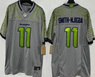 Men's Seattle Seahawks #11 Jaxon Smith Njigba Limited Gray Rivalries Vapor Jersey