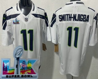 Men's Seattle Seahawks #11 Jaxon Smith Njigba Limited White Super Bowl LX FUSE Vapor Jersey