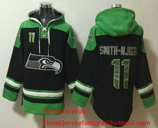 Men's Seattle Seahawks #11 Jaxon Smith Njigba Navy Blue Ageless Must Have Lace Up Pullover Hoodie