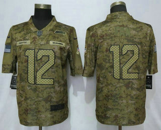 Men's Seattle Seahawks #12 12th Fan Nike Camo 2018 Salute to Service Stitched NFL Limited Jersey