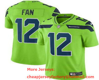 Men's Seattle Seahawks #12 Fan Limited Green Rush Color Jersey