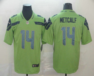 Men's Seattle Seahawks #14 D.K. Metcalf Green 2017 Vapor Untouchable Stitched NFL Nike Limited Jersey