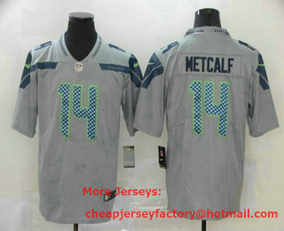 Men's Seattle Seahawks #14 D.K. Metcalf Grey 2017 Vapor Untouchable Stitched NFL Nike Limited Jersey