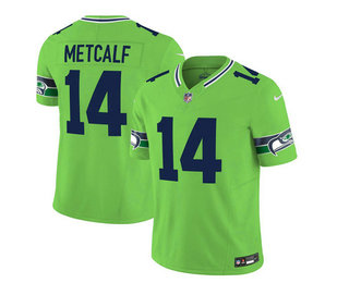 Men's Seattle Seahawks #14 DK Metcalf 2023 FUSE Green Limited Stitched Jersey