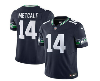 Men's Seattle Seahawks #14 DK Metcalf 2023 FUSE Navy Limited Stitched Jersey