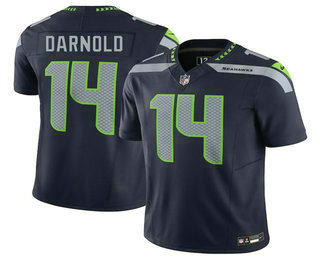 Men's Seattle Seahawks #14 Sam Darnold Navy FUSE Vapor Stitched Jersey