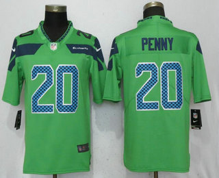 Men's Seattle Seahawks #20 Rashaad Penny Green 2018 Vapor Untouchable Stitched NFL Nike Limited Jersey