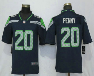 Men's Seattle Seahawks #20 Rashaad Penny Navy Blue 2017 Vapor Untouchable Stitched NFL Nike Limited Jersey