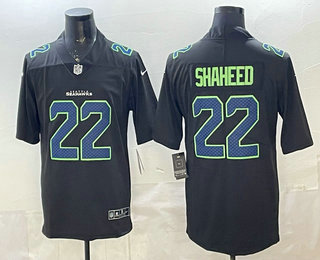 Men's Seattle Seahawks #22 Rashid Shaheed Limited Black Fashion Vapor Jersey