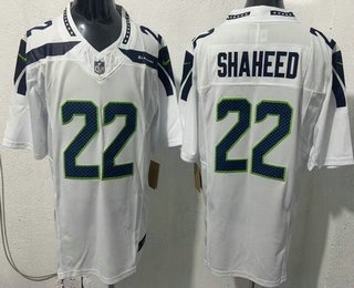 Men's Seattle Seahawks #22 Rashid Shaheed Limited White FUSE Vapor Jersey