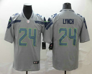 Men's Seattle Seahawks #24 Marshawn Lynch Grey 2017 Vapor Untouchable Stitched NFL Nike Limited Jersey