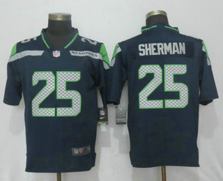 Men's Seattle Seahawks #25 Richard Sherman Navy Blue 2017 Vapor Untouchable Stitched NFL Nike Limited Jersey