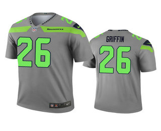 Men's Seattle Seahawks #26 Shaquill Griffin Gray Inverted Legend Jersey