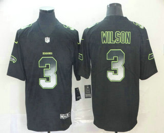 Men's Seattle Seahawks #3 Russell Wilson Black 2019 Vapor Smoke Fashion Stitched NFL Nike Limited Jersey