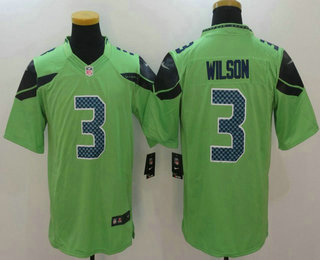 Men's Seattle Seahawks #3 Russell Wilson Green 2016 Color Rush Stitched NFL Nike Limited Jersey