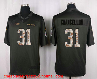 Men's Seattle Seahawks #31 Kam Chancellor Black Anthracite 2016 Salute To Service Stitched NFL Nike Limited Jersey