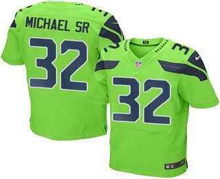 Men's Seattle Seahawks #32 Christine Michael SR Green Stitched NFL Elite Rush Jersey