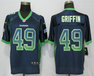 Men's Seattle Seahawks #49 Shaquem Griffin Navy Blue Drift Stitched NFL Nike Fashion Elite Jersey