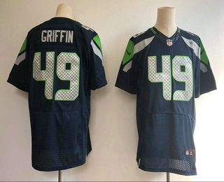 Men's Seattle Seahawks #49 Shaquem Griffin Navy Blue Team Color Stitched NFL Nike Elite Jersey