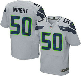 Men's Seattle Seahawks #50 K.J. Wright Gray Alternate NFL Nike Elite Jersey