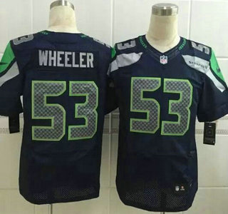 Men's Seattle Seahawks #53 Jared Wheeler Nike Navy Blue Elite Jersey